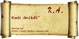 Kadi Anikó névjegykártya
